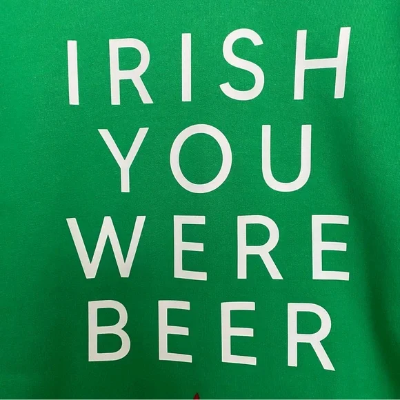St. Patrick’s Day IRISH YOU WERE BEER Hooded Sweatshirt - Picture 4 of 7